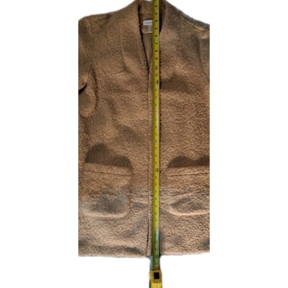 Carole Wren Tan Textured Fuzzy Lightweight Long Coat XL - Picture 5 of 6